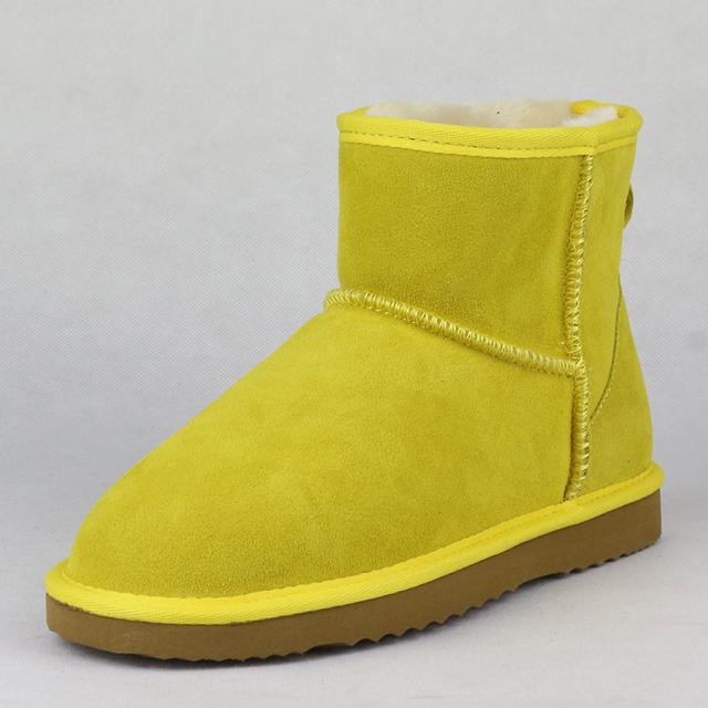 Australian Classic Damen Stiefeletten, dicker Plüsch, warme Winterstiefel, Damen-Schneestiefel aus echtem Leder, Kuh-Wildleder, Damenschuhe 40 von Joom DACH