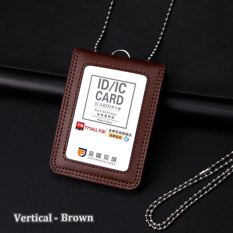 Ausweishalter aus echtem Leder, Reporter, Polizei, Büroangestellter, Halsabzeichen, Namensschild, Brust, Kartenetuis, Geschäfts- und Arbeitskarte Vertical von Joom DACH