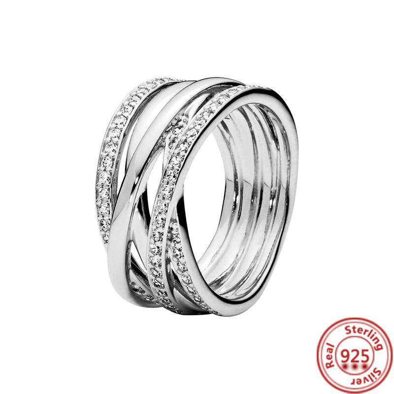 Authentische 100% S925 Sterling Silber Krone Herz Blume Flügel Klar Zirkon Funkelnden CZ Pantaro Ringe Für Frauen Schmuck Jahrestag 9 von Joom DACH