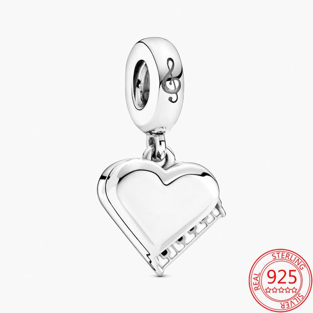 Authentischer 925er Silber-Charm für modisches Armband, S925 Sterling Silber, rosa Liebes-Schreibmaschinen-Charme, DIY-Mädchen-Schmuck, Anhänger, Geschenk von Joom DACH