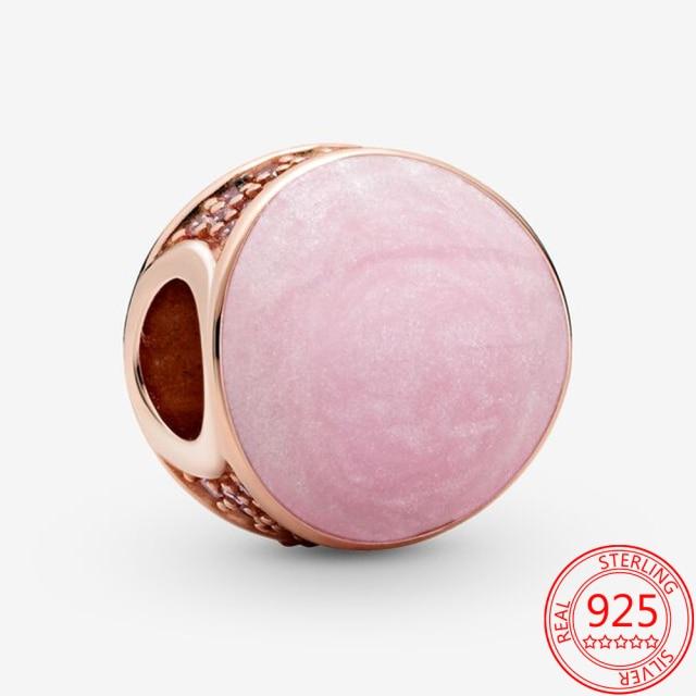 Authentischer S925 Silber Charms 925 Sterling Schöner rosa Herz-Kopfhörer-Charm passend für Armband und Halskette Mädchen Geschenk Schmuck von Joom DACH