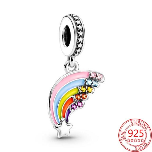 Authentischer S925 Silber Charms 925 Sterling Schöner rosa Herz-Kopfhörer-Charm passend für Armband und Halskette Mädchen Geschenk Schmuck von Joom DACH