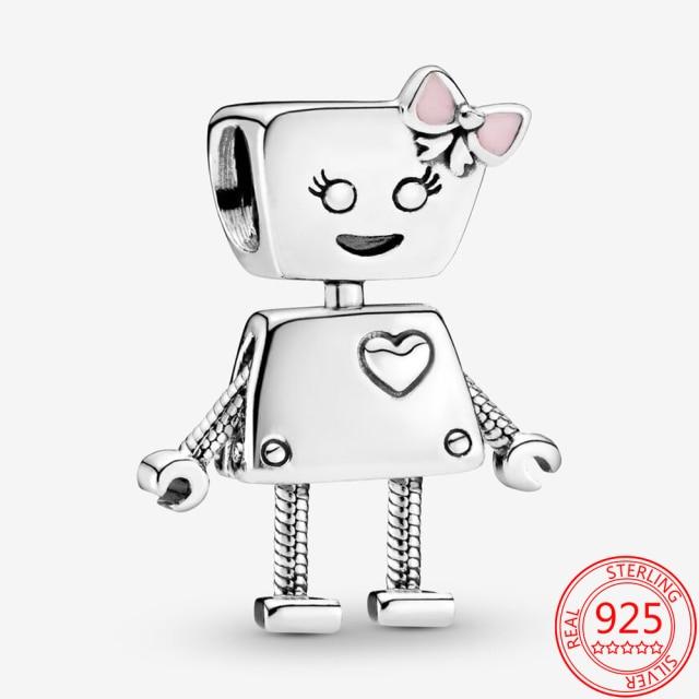 Authentischer S925 Silber Charms 925 Sterling Schöner rosa Herz-Kopfhörer-Charm passend für Armband und Halskette Mädchen Geschenk Schmuck von Joom DACH