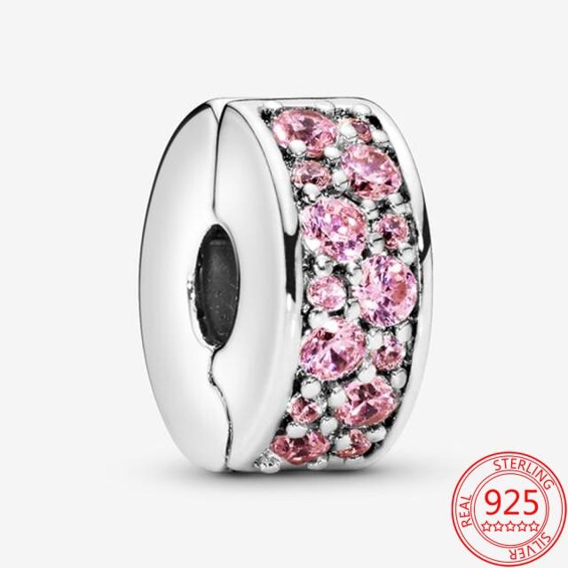 Authentischer S925 Silber Charms 925 Sterling Schöner rosa Herz-Kopfhörer-Charm passend für Armband und Halskette Mädchen Geschenk Schmuck von Joom DACH