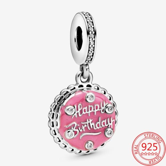 Authentischer S925 Silber Charms 925 Sterling Schöner rosa Herz-Kopfhörer-Charm passend für Armband und Halskette Mädchen Geschenk Schmuck von Joom DACH