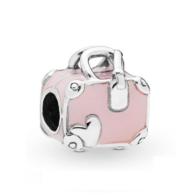 Authentischer S925 Silber Charms 925 Sterling Schöner rosa Herz-Kopfhörer-Charm passend für Armband und Halskette Mädchen Geschenk Schmuck von Joom DACH