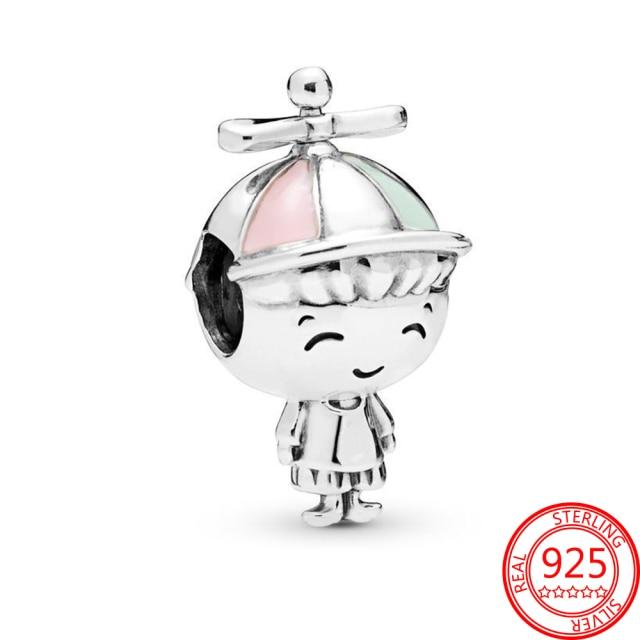 Authentischer S925 Silber Charms 925 Sterling Schöner rosa Herz-Kopfhörer-Charm passend für Armband und Halskette Mädchen Geschenk Schmuck von Joom DACH