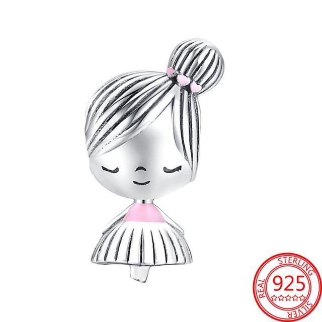 Authentischer S925 Silber Charms 925 Sterling Schöner rosa Herz-Kopfhörer-Charm passend für Armband und Halskette Mädchen Geschenk Schmuck von Joom DACH