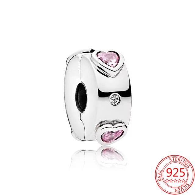 Authentischer S925 Silber Charms 925 Sterling Schöner rosa Herz-Kopfhörer-Charm passend für Armband und Halskette Mädchen Geschenk Schmuck von Joom DACH