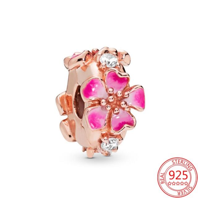 Authentischer S925 Silber Charms 925 Sterling Schöner rosa Herz-Kopfhörer-Charm passend für Armband und Halskette Mädchen Geschenk Schmuck von Joom DACH