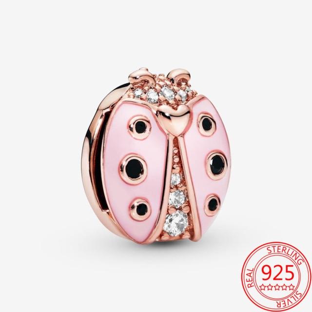 Authentischer S925 Silber Charms 925 Sterling Schöner rosa Herz-Kopfhörer-Charm passend für Armband und Halskette Mädchen Geschenk Schmuck von Joom DACH