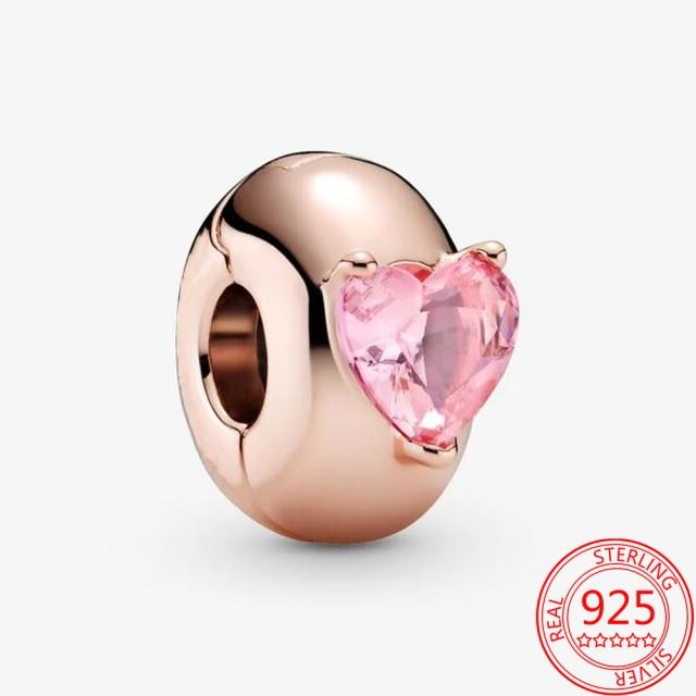 Authentischer S925 Silber Charms 925 Sterling Schöner rosa Herz-Kopfhörer-Charm passend für Armband und Halskette Mädchen Geschenk Schmuck von Joom DACH