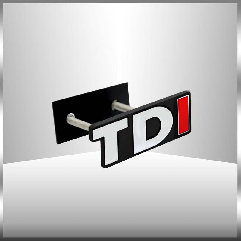 Auto 3D Aufkleber TDI Emblem Kühlergrill Aufkleber Fender Schwanz Metall Auto Logo Seite Abzeichen Dekor Für Polo Golf Jetta passat MK4 MK5 grau von Joom DACH