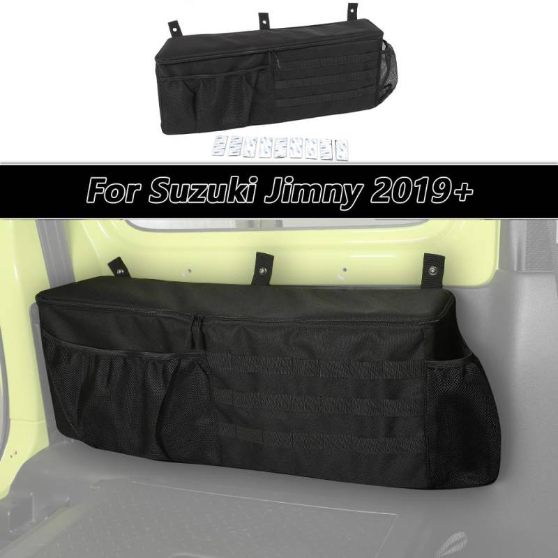 Auto-Aufbewahrungstasche, Kofferraum-Seiten-Organizer-Tasche für Suzuki Jimny 2019–2022, Zubehör, Verstauen und Aufräumen, Schwarz(Links) schwarz von Joom DACH