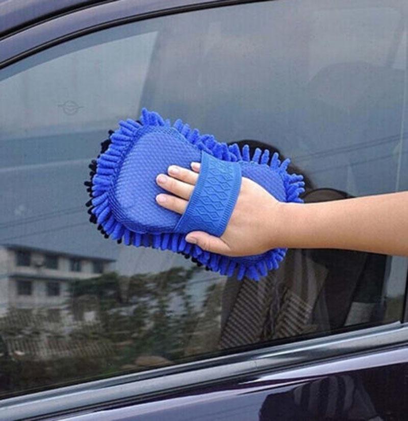 Auto Hand weiches Handtuch Mikrofaser Chenille Waschhandschuhe Korallen Fleece Handschuhe Auto von Joom DACH