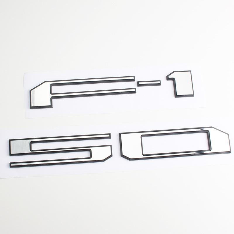 Auto-Heckklappeneinsätze, Buchstaben für F150, 3D-erhabene und stark haftende Aufkleber, Buchstaben, Heckklappen-Emblem-Abzeichen-Aufkleber silber von Joom DACH