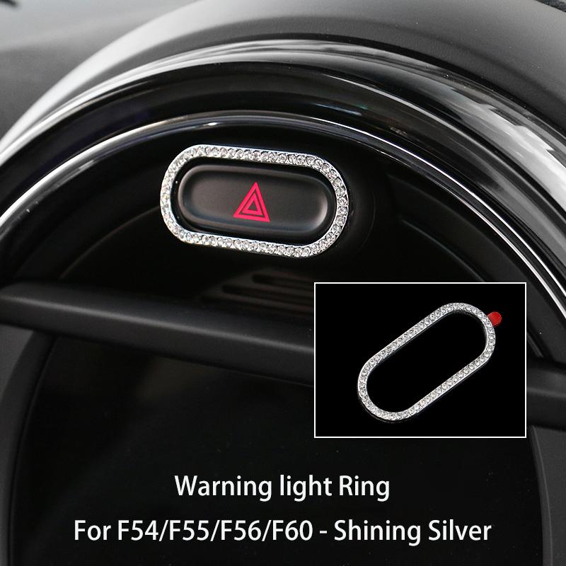 Auto Innen Ring Diamant Aufkleber Dekoration Glänzende Dekor Bling Zubehör Für Mädchen Für Mini Cooper F54 F55 F56 F60 Warming light Silver von Joom DACH