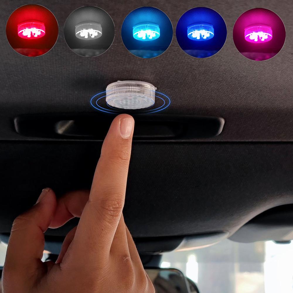 Auto-Innenraum-Kuppellicht Finger-Touch-Sensor Leselampe 5V LED Auto-Signal-Nachtlicht Sechsfarbiges Mini-Autotürlicht weiß von Joom DACH