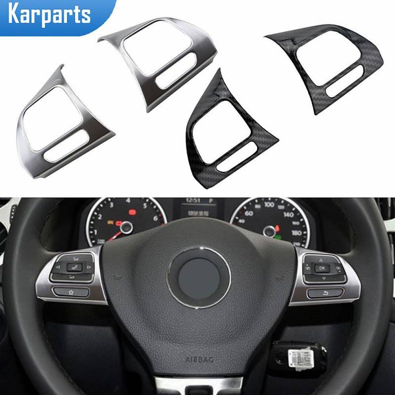Auto Lenkrad Panel TRIM Abdeckung FÜR VW GOLF MK6 PASSAT B7 CC EOS TIGUAN JETTA TOURAN SHARAN CADDY AUFKLEBER FORM ZIERLEISTE weiß von Joom DACH