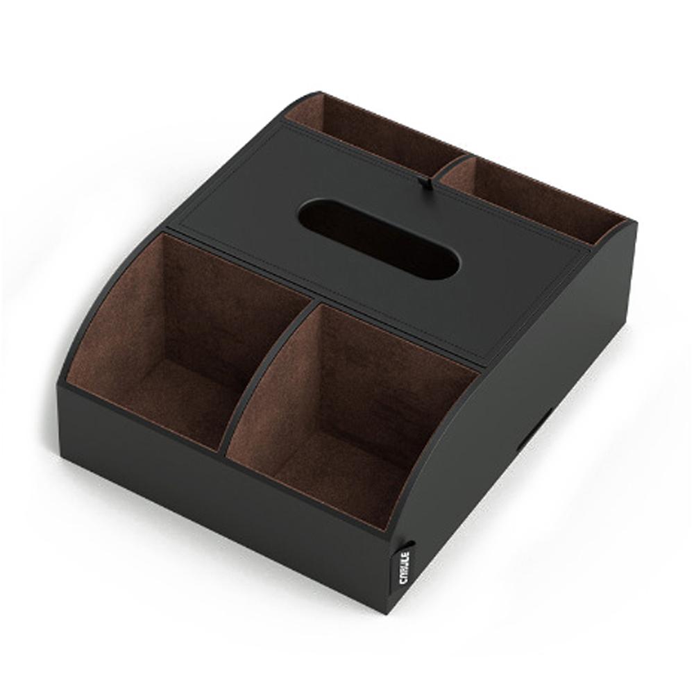 Auto Mittelarmlehne Aufbewahrungsbox Multifunktionale Taschentuchbox Konsolen Organizer Leder Interieur Getränkehalter schwarz von Joom DACH