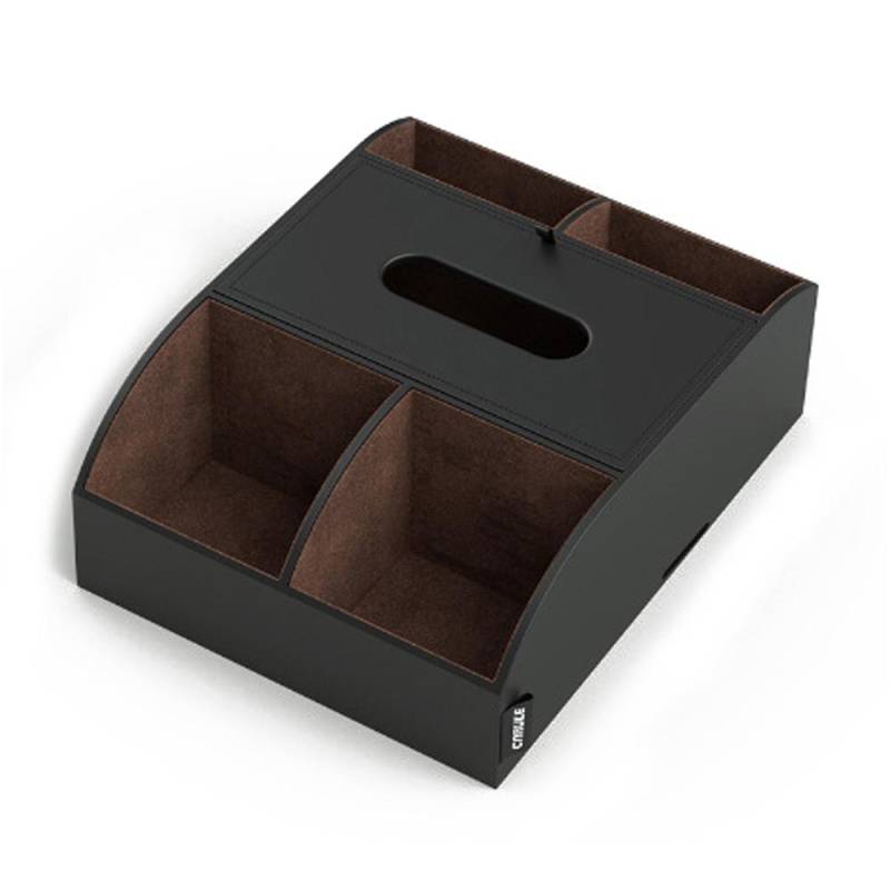 Auto Mittelarmlehne Aufbewahrungsbox Multifunktionale Taschentuchbox Konsolen Organizer Leder Interieur Getränkehalter schwarz von Joom DACH