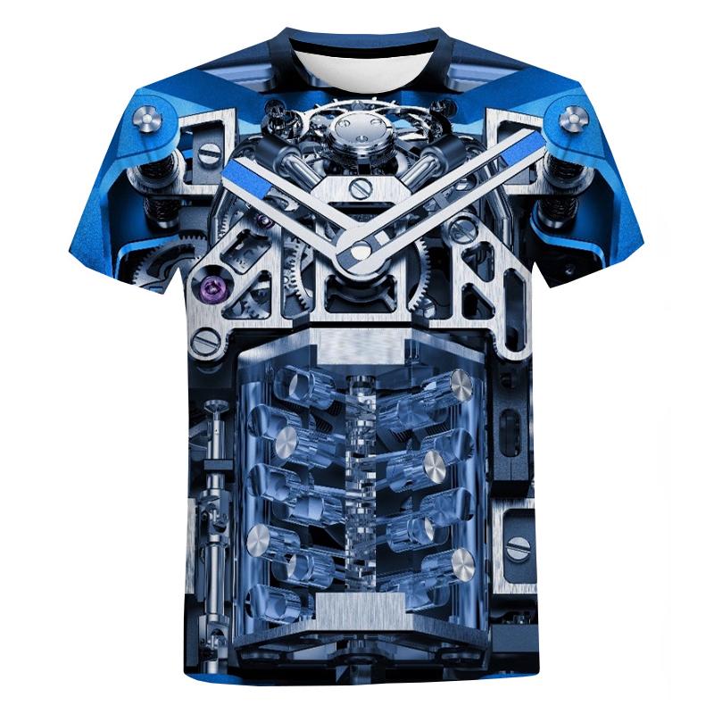 Auto Motor 3D Gedruckt T-shirt Männer Frauen Mode Lässig Kurzarm Unisex Hip Hop Harajuku Stil Übergroßen T Shirt XXL von Joom DACH