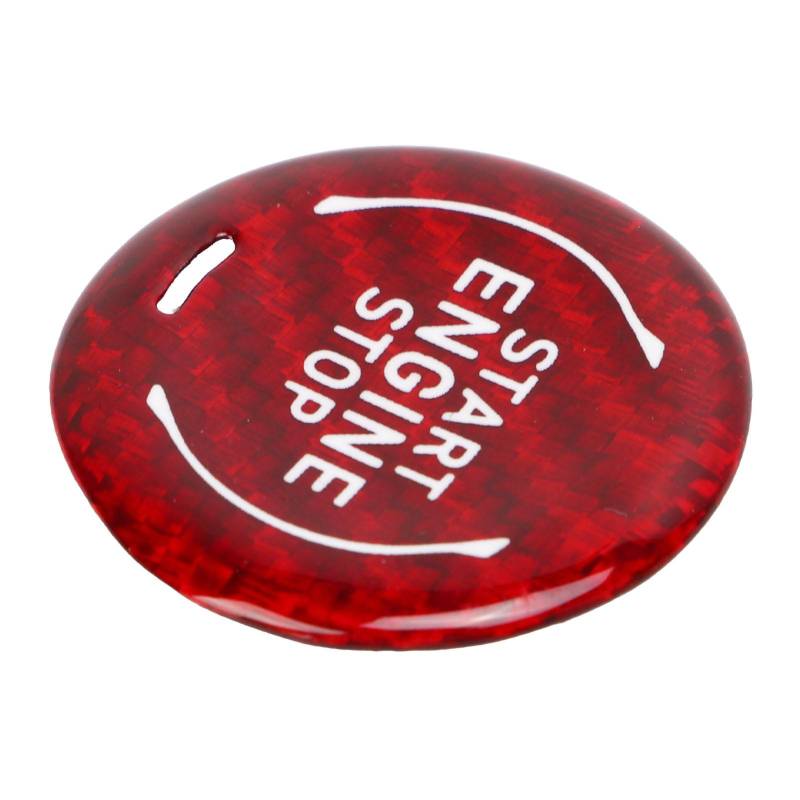 Auto-Motor-Start-Stopp-Knopf-Abdeckungsverkleidung, Kohlefaser-Ersatz für Corvette C8 2020 bis heute rot von Joom DACH