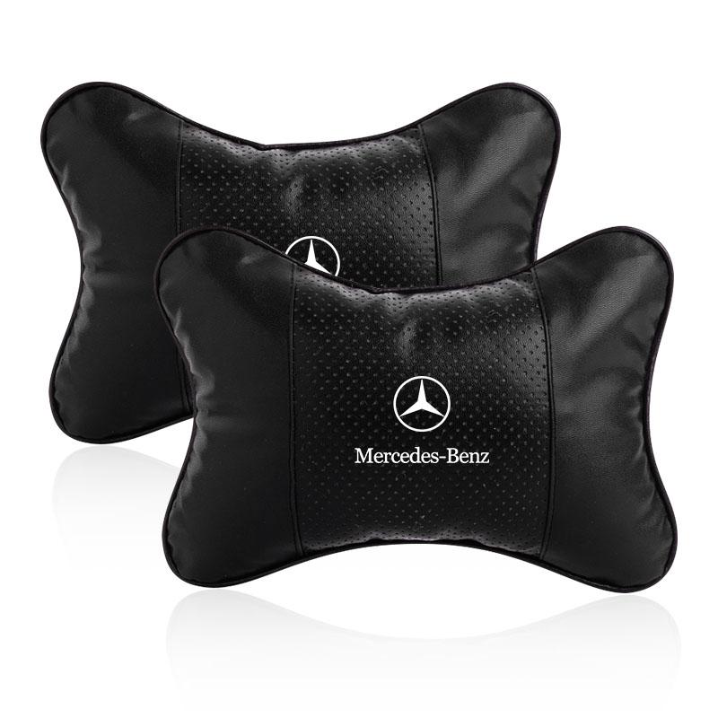 Auto Nackenkissen Auto Kopfstütze Kissen Stütze Sitzzubehör Für Mercedes Benz AMG W212 W205 W246 W177 W176 W213 GLC GLE GLS ML Willkommen Laserlampe 2pcs benz von Joom DACH