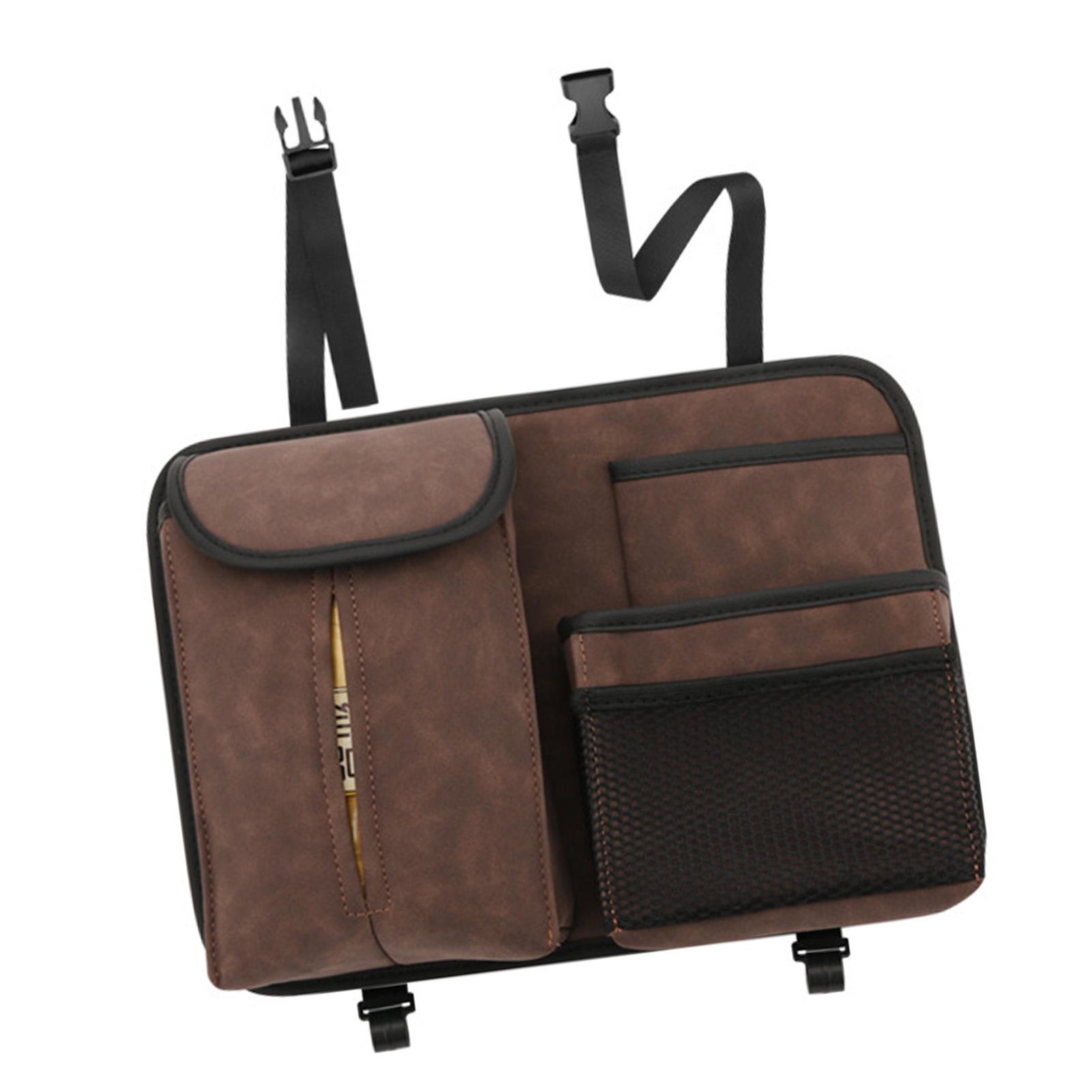 Auto Rücksitz Aufbewahrungstasche Aufhängung PU Leder Hängender Organizer mit Haken für Taschentücher Braun braun von Joom DACH