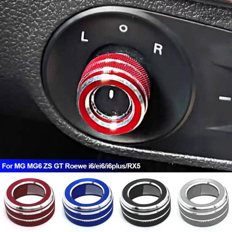 Auto Rückspiegel Knopf Verkleidung Abdeckung Drehschalter Aluminium Legierung Ringe Einstellung Für MG MG6 ZS GT Roewe i6/ei6/i6plus/RX5 rot von Joom DACH