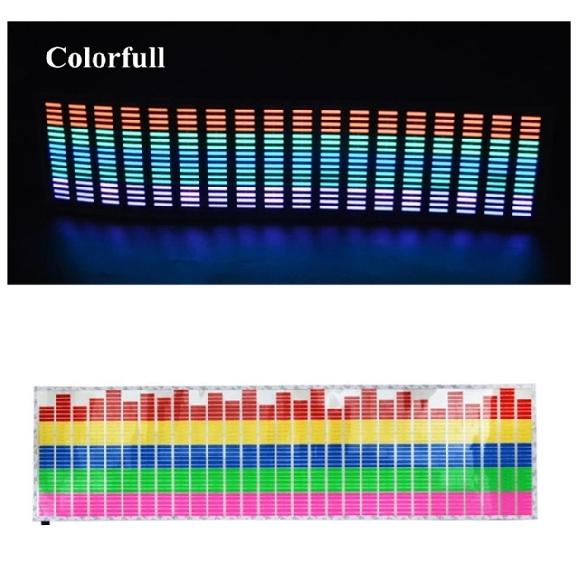Auto Windschutzscheibe LED Soundaktivierter Equalizer Neon EL Licht Musik Rhythmus Blinklampe Aufkleber Styling Mit Kontrollbox 45x11cm Colorful von Joom DACH