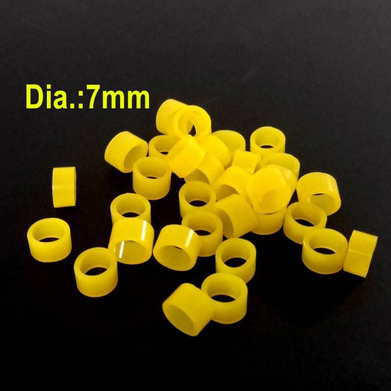 Autoklavierbarer Dental-Universal-Farbcode-Ring aus Silikon. Bunte Ringe für Handstücke oder Werkzeuge (Durchmesser: 7 mm/5 mm) 100pcs Yellow 7mm von Joom DACH