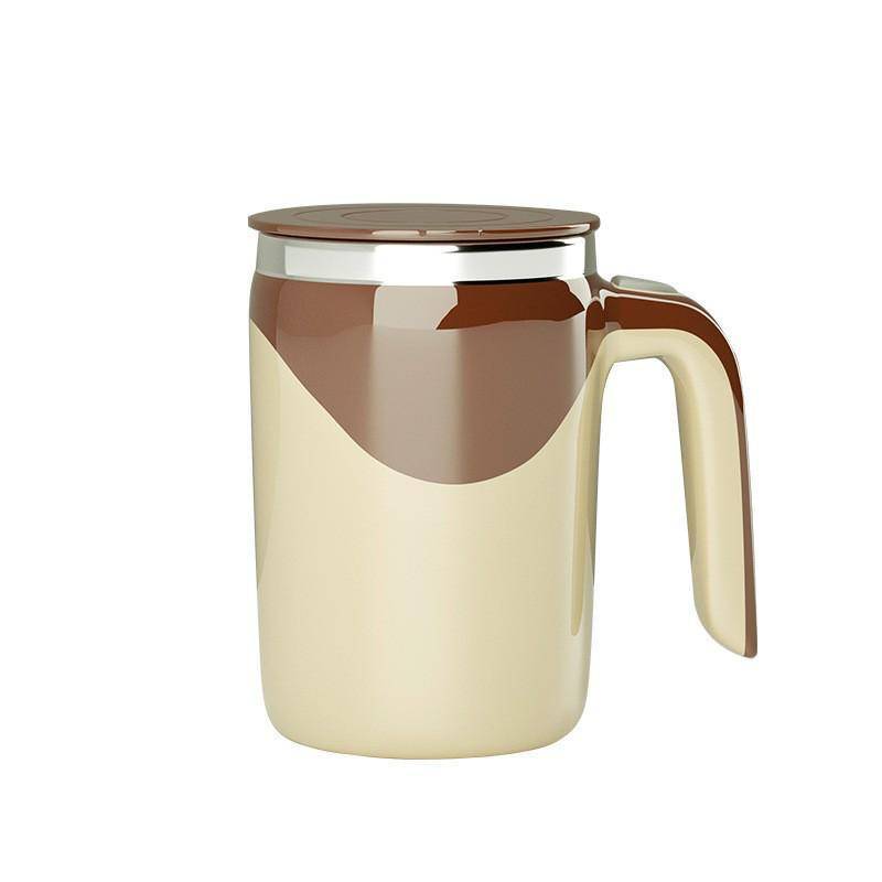 Automatischer Kaffeebecher mit Magnetrührer – tragbarer rotierender Becher aus Edelstahl battery type, 380ml, magnetic type braun von Joom DACH
