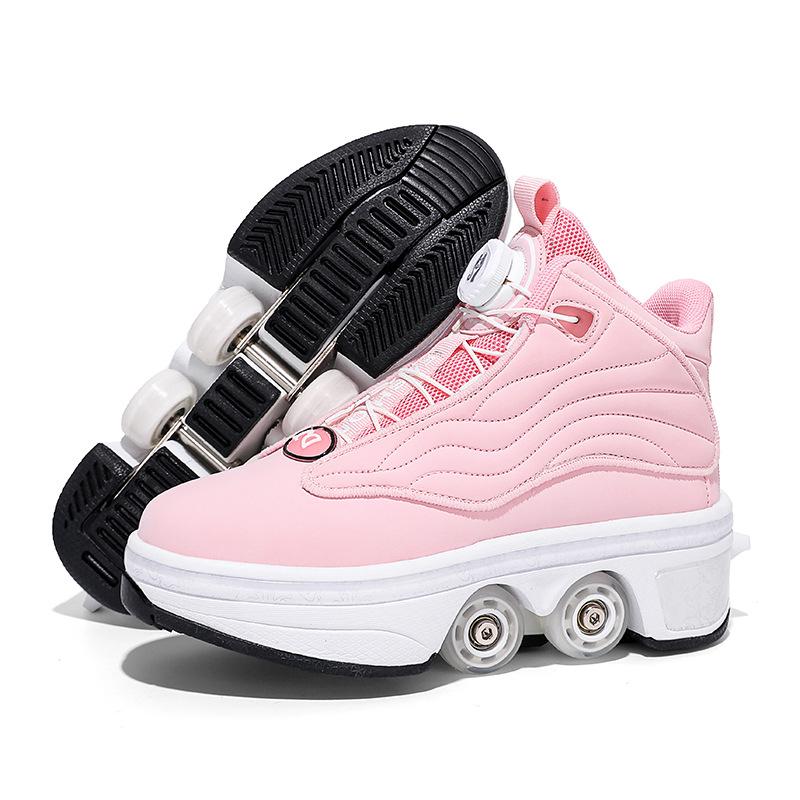 Automatische hochwertige Vierrad-Ausreißschuhe Jungen und Mädchen Studentenversion Riemenscheiben-Deformation Kinder-Skating-Rollschuhe 40 von Joom DACH