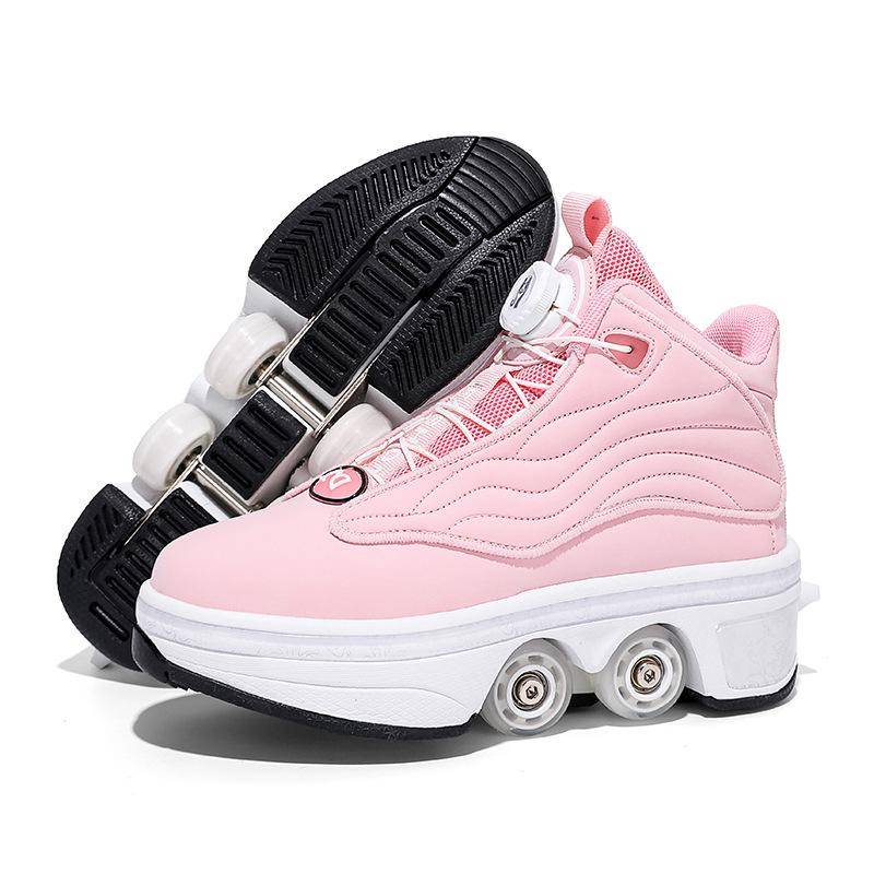 Automatische hochwertige Vierrad-Ausreißschuhe Jungen und Mädchen Studentenversion Riemenscheiben-Deformation Kinder-Skating-Rollschuhe 40 von Joom DACH