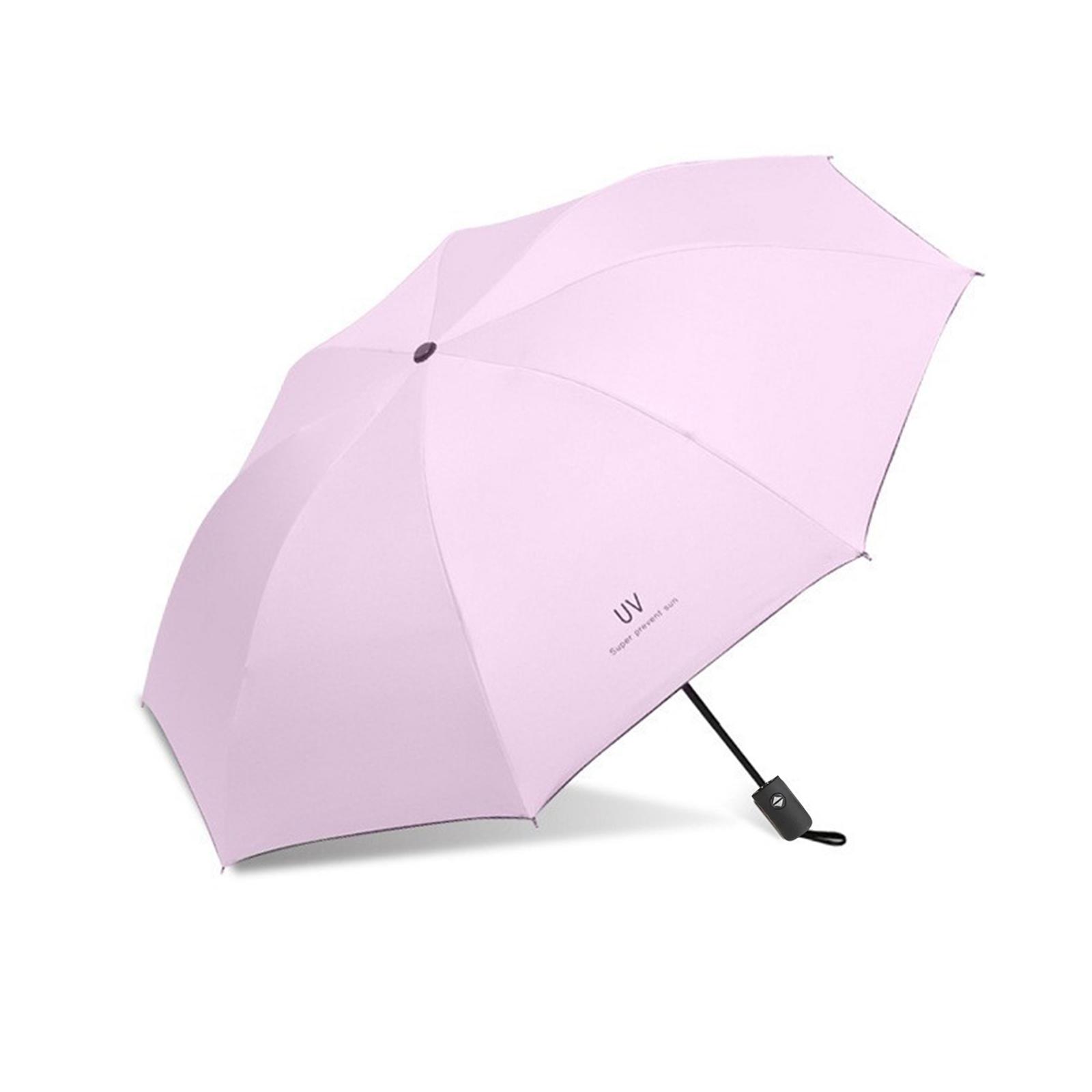 Automatischer Regenschirm für Männer Frauen Dualuse Faltbarer Regen Sonnenschirm mit schwarzer Beschichtung für Sonne uv rosa von Joom DACH