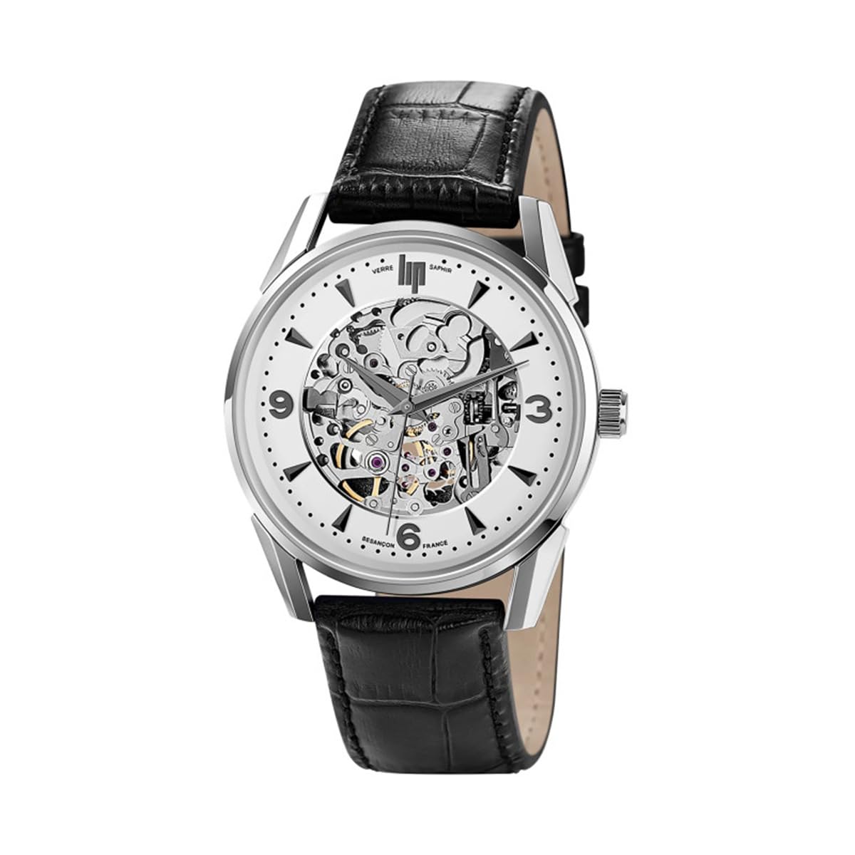 Autorisierter Distributor Lip Uhr lip671248 Himalaya 40MM Skelett Automatik Silber Krokodil schwarzes Leder [LIP] Herren von Joom DACH