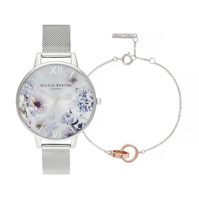 Autorisierter Distributor Olivia Burton Uhr Sunlight Floral Big Silver Interlink Silber Rose Gold Armband [OLIVIA BURTON] Damen [SUNLIGHT FLORALS] von Joom DACH