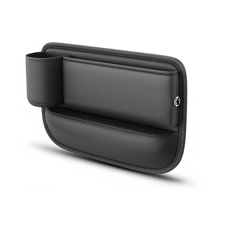 Autositz-Lückenaufbewahrungstasche, Autositz-Seitenspalt-Aufbewahrungsbox, Organizer, Lückenfüller mit Flaschenhalter, PU-Leder, universell Driver seat von Joom DACH