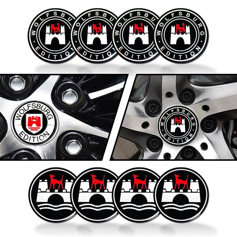 Autozubehör 4 Stück 56 mm Wolfsburg Edition Logo Auto Radnabe Mittelkappen Felgenabdeckungen Aufkleber Dekoration Auto Styling weiß von Joom DACH