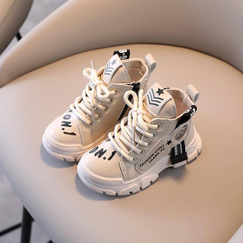 Autum Winter Kinder Casual Stiefeletten Herbst Martin Stiefel Jungen Casual Schuhe Mode Weiche Anti Slip Kinder Stiefel 25 beige von Joom DACH