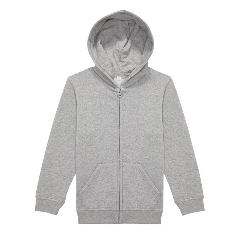 B&C Kinder/Kids ID.334 Kapuzenpullover mit durchgehendem Reißverschluss 7-8 Years grau von Joom DACH