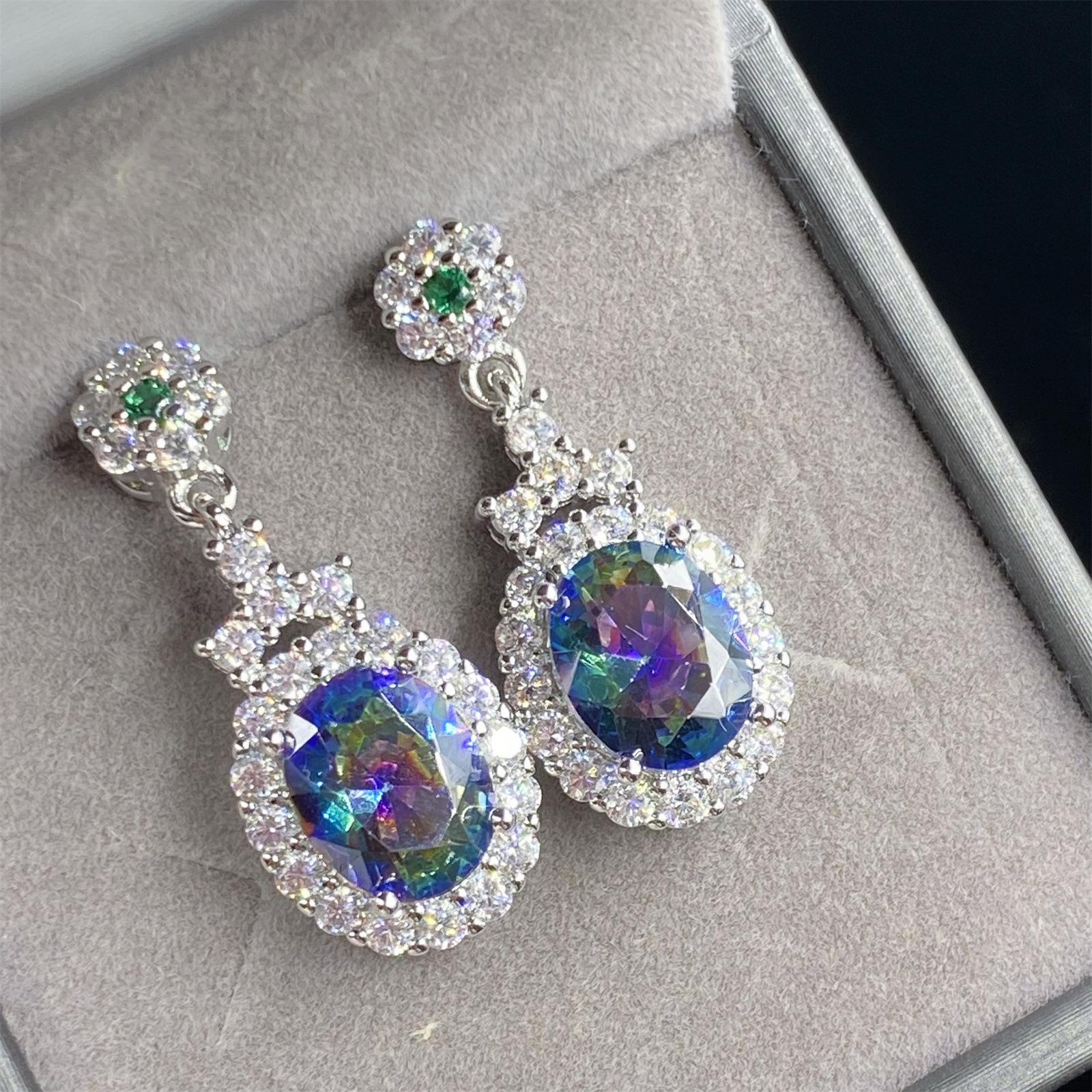 Die neuen luxuriösen Simulations-Regenbogen-Turmalin-Ohrhänger von BELLA BOX sind für den täglichen Party-Modeschmuck für Frauen geeignet. schwarz von Joom DACH