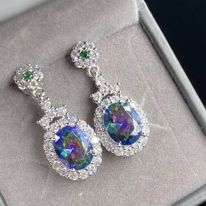 Die neuen luxuriösen Simulations-Regenbogen-Turmalin-Ohrhänger von BELLA BOX sind für den täglichen Party-Modeschmuck für Frauen geeignet. schwarz von Joom DACH