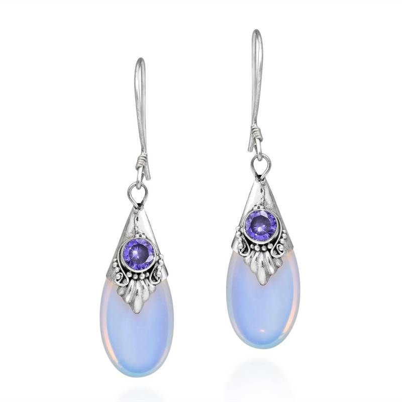 BELLA BOX Tröpfchen Amethyst Mondstein baumeln Tropfen Ohrring weibliche Hochzeit Party Schmuck Geschenk violett von Joom DACH