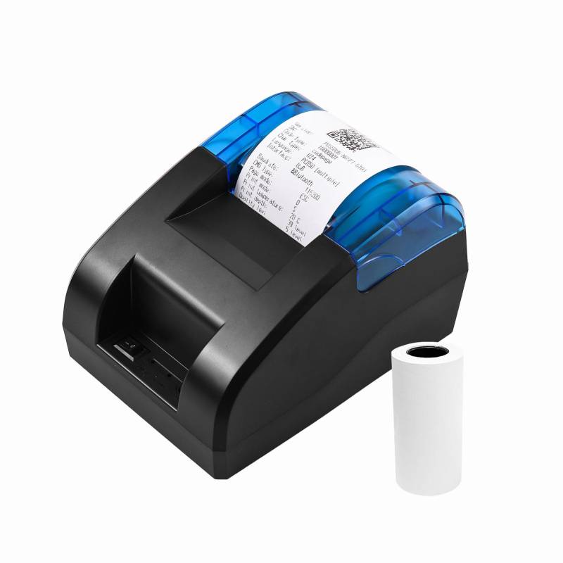 BISOFICE 58-mm-Thermo-Belegdrucker, Desktop-USB- und BT-Drahtlosverbindungsdrucker, Barcode-Logo US-2 schwarz von Joom DACH