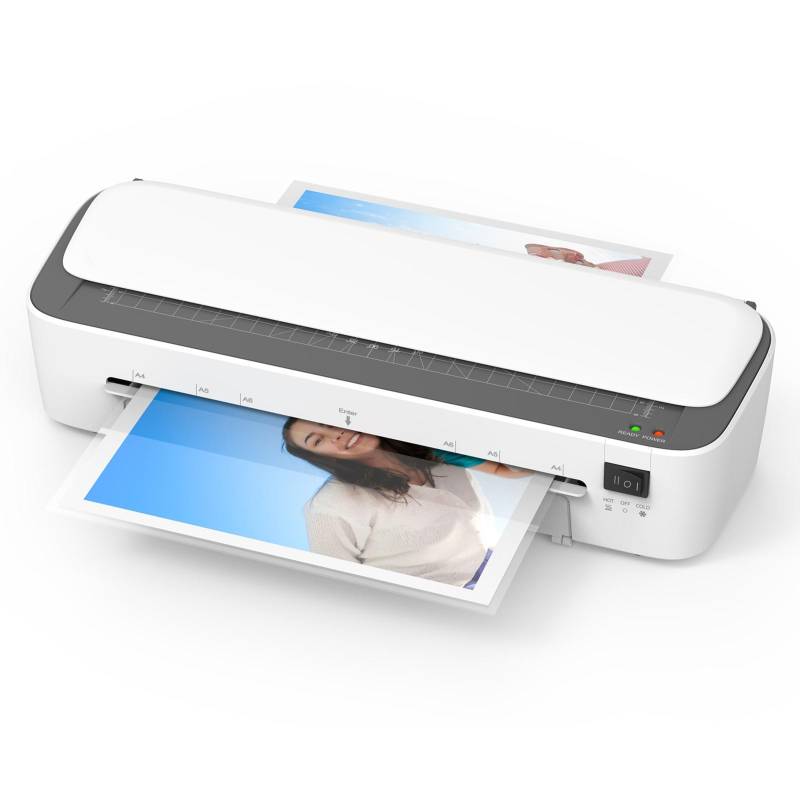 BISOFICE A4 Laminiergerät 9 Zoll Thermo-Laminiergerät Desktop 6IN1 Multifunktions-Heiß EU Plug weiß von Joom DACH