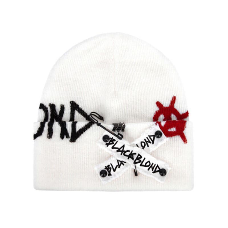 BLACKBLOND BBD Graffiti Logo Patch Beanie (White) FREE von Joom DACH