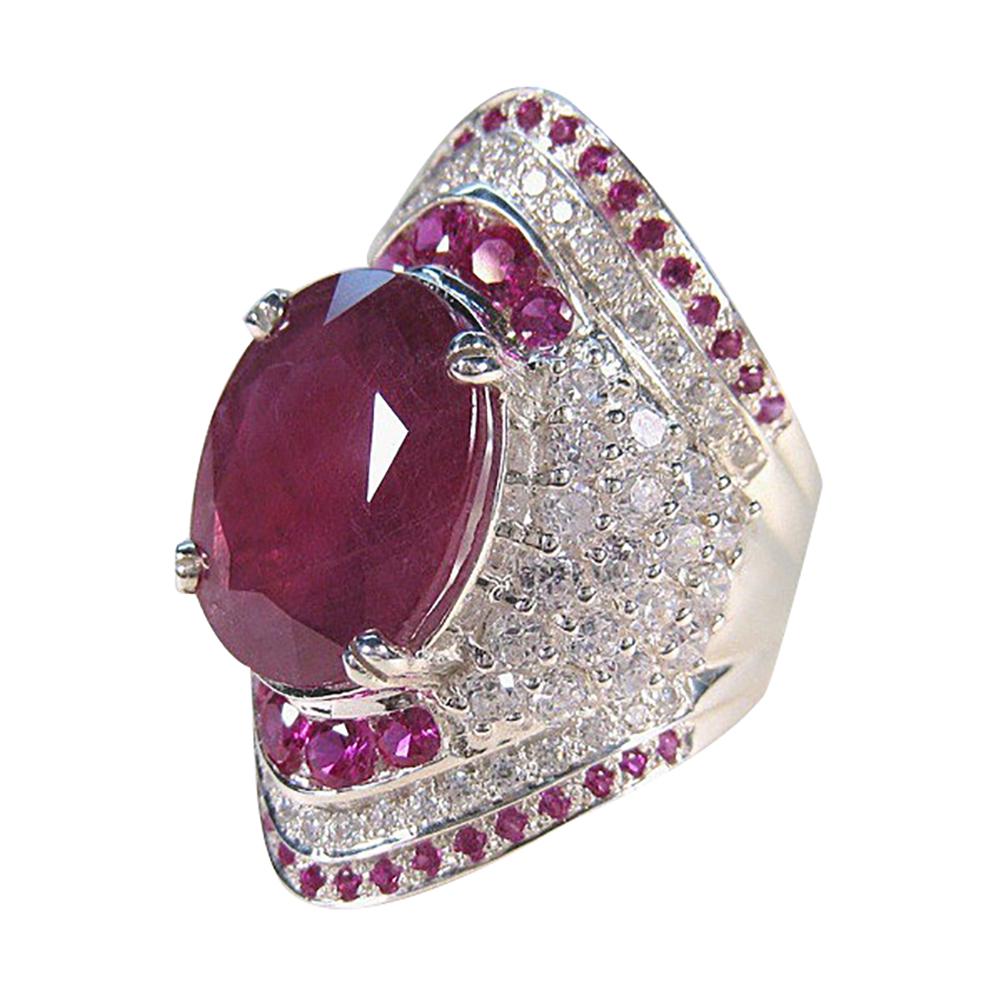 BLUELANS RINGS Rubinsteinring Funkelnder falscher Fingerring mit eingelegtem Verlobungsring Frauen Schmuck Geschenk US 8 rot von Joom DACH