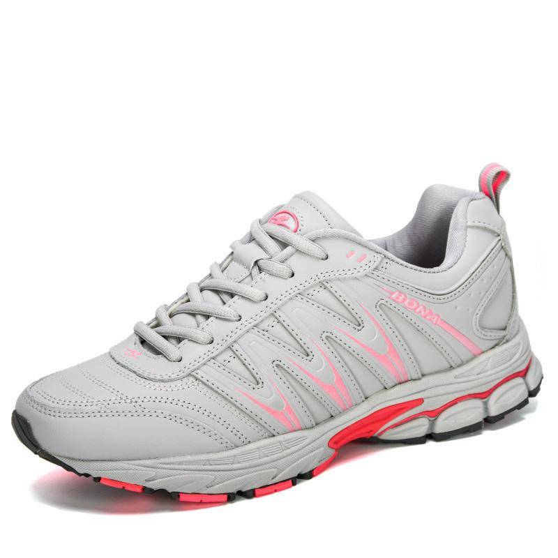 BONA Neue Heiße Art Frauen Laufschuhe Lace Up Sport Schuhe Outdoor Jogging Walking Sportschuhe Bequeme Turnschuhe Für Frauen 38 hellgrau/rosa von Joom DACH